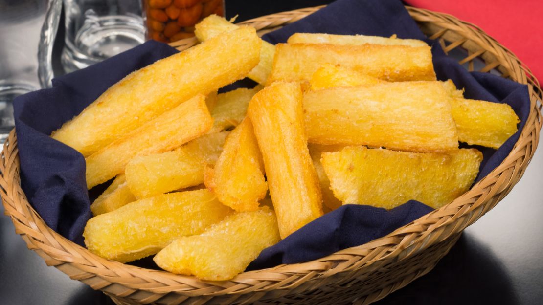 Enjoy fried cassava in Suriname.