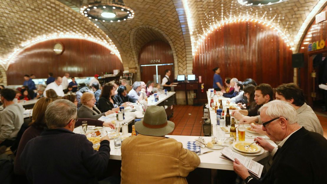 The pearl was found at the Grand Central Oyster Bar inside New York's Grand Central Station.

