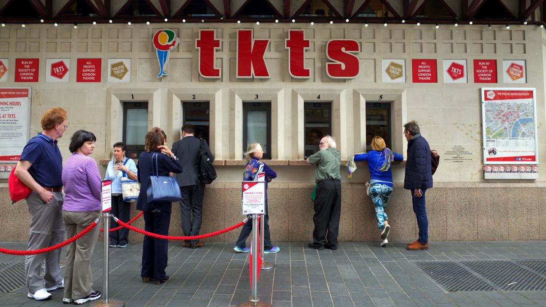 TKTS offers discounts on same-day tickets for productions in London (pictured) and New York. 