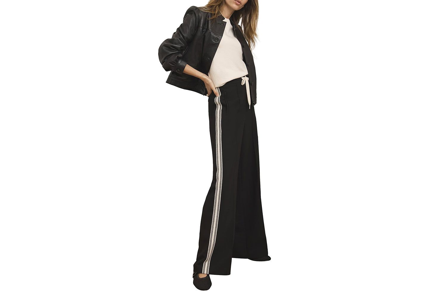 Crochet Trim Wide Trousers