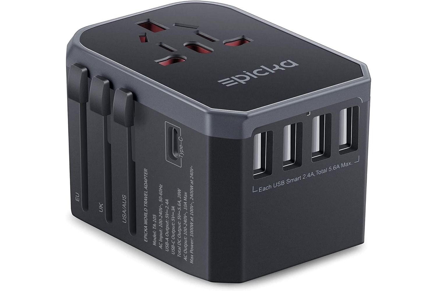 EPICKA Universal Travel Adapter, European Travel Plug Adapter