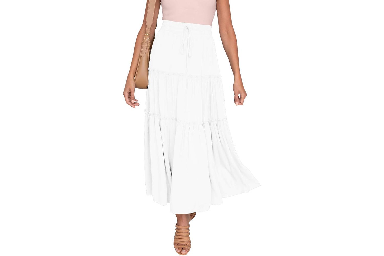 HAEOF Women's Flowy Boho Maxi Skirt
