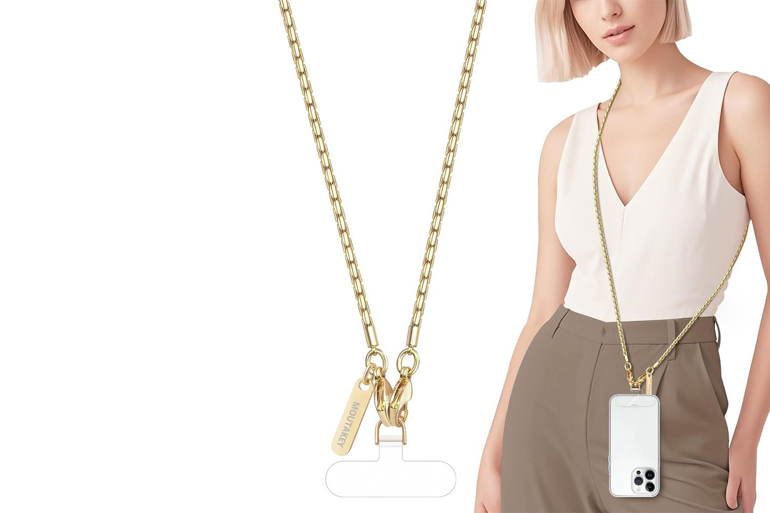 MOUTAKEY Metal Cell Phone chain