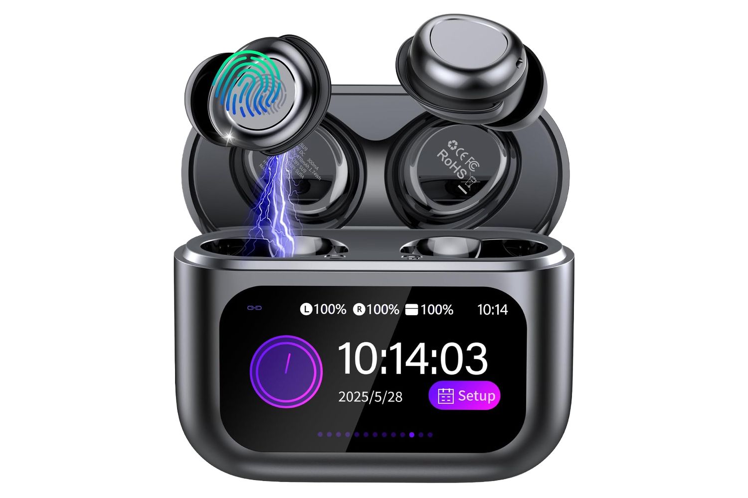 Sleep Earbuds Bluetooth 5.4 in Ear Touch Screen Sleep Headphones, Small Design Mini Sleep Earbuds for Side Sleepers with Sleep Mode, 48H Playtime Sleep Earphones Clear Calls, 5 EQ Modes, Black